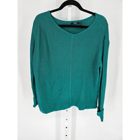 Daisy Fuentes Women's Teal Crew Neck Knit Cotton-Acrylic Sweater Size XL - Picture 1 of 5
